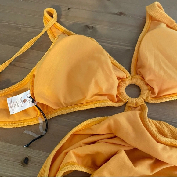 NWOT Orange Shade & Shore Women's XL (16) Textured Ring Detail Monokini Swimsuit - Picture 5 of 13
